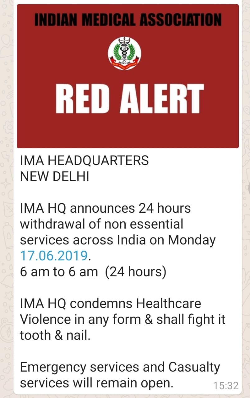 Notice….we are in support to Bengal Dr strike